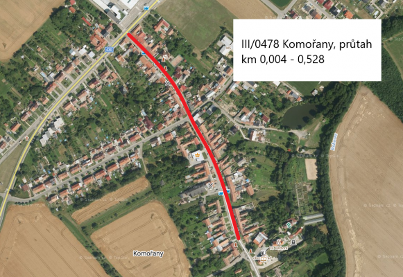 III/0478 Komořany, průtah