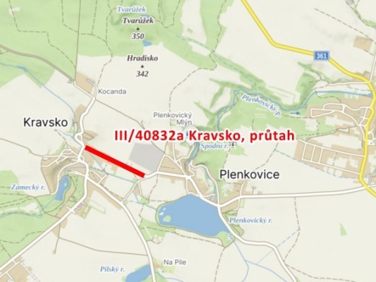 III/40832a Kravsko, průtah