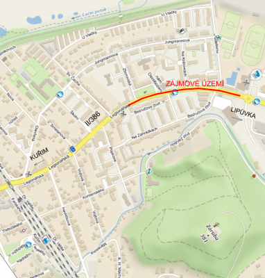 II/386 Kuřim, nám. Osvobození