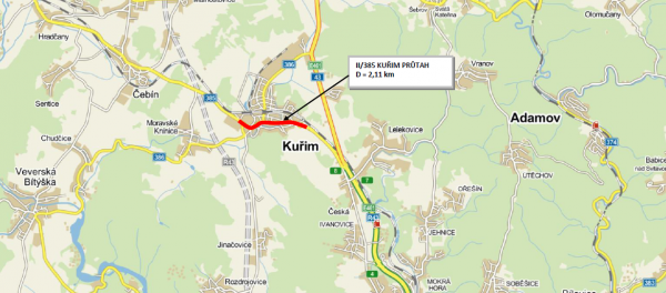 II/385 Kuřim průtah