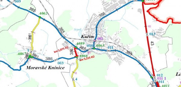 II/386 Kuřim ul. Zámecká