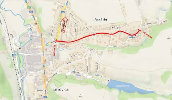 III/36834 Letovice ul. Purkyňova, Třebětínská