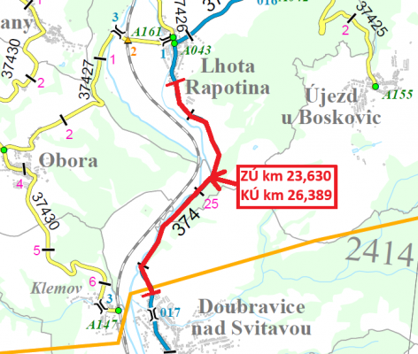 II/374 Lhota Rapotina - Doubravice nad Svitavou