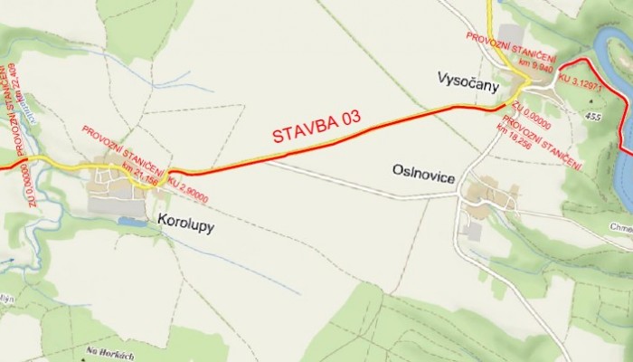 II/411, III/40813 Uherčice - Korolupy - Vysočany (Bítov), úsek III/41017 Lubnice - Uherčice