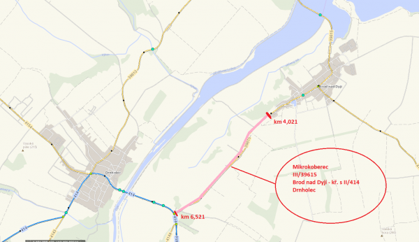 Mikrokoberce 2022 - III/39615 Brod nad Dyjí - kř. II/414 u Drnholce