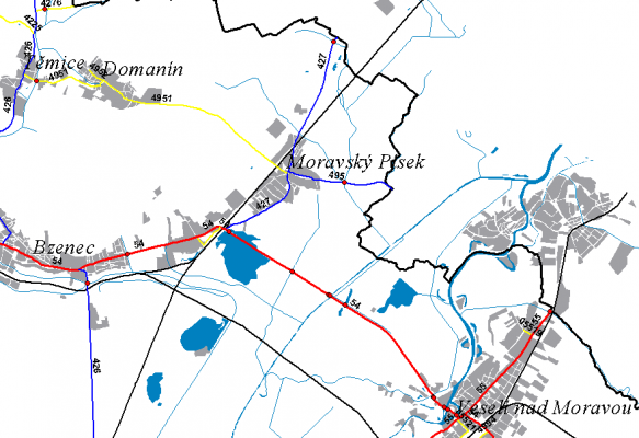 II/427 Moravský Písek průtah 1. stavba 0,700 - 2,000