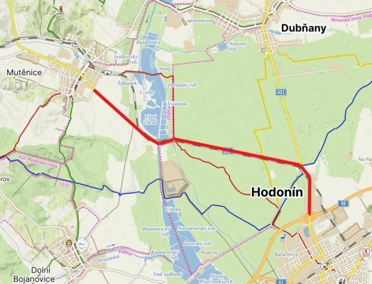 II/380 Mutěnice - Hodonín, I/55