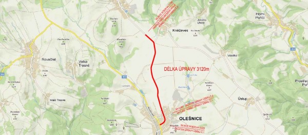 III/3626 Olešnice - Trpín, hr. Pardubického kr.