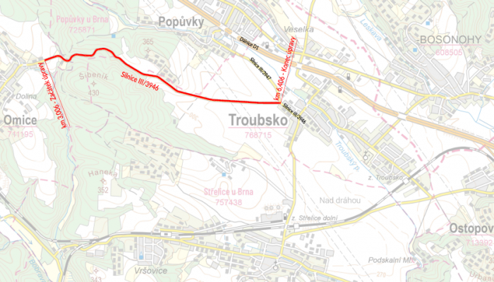 III/3946 Omice - Troubsko