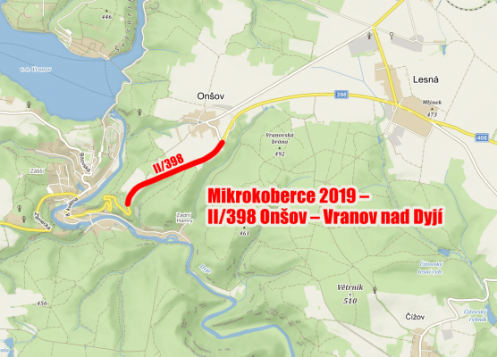 Mikrokoberce 2019 - II/398 křiž. se sil. III/40818 Onšov