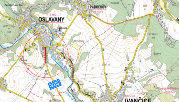 III/3938 Oslavany, ul. Letkovská