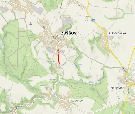 III/39411 Padochov - Zbýšov, 2. úsek