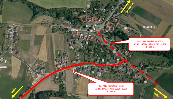 III/37417 Pamětice - Vísky