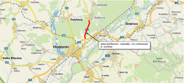 II/432 Ratíškovice- Hodonín I/55