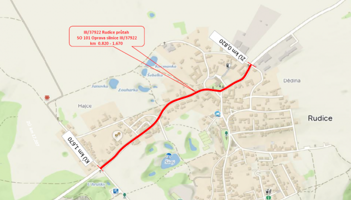III/37922 Rudice průtah