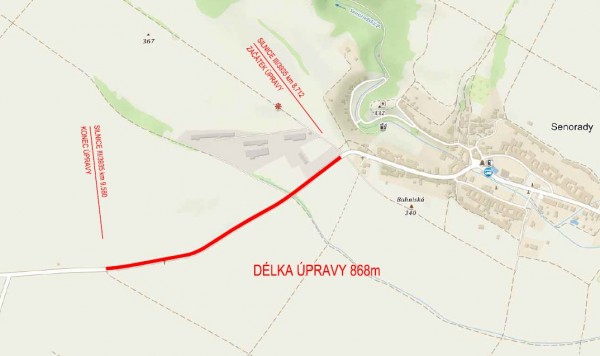 III/3935 Senorady - hranice kraje