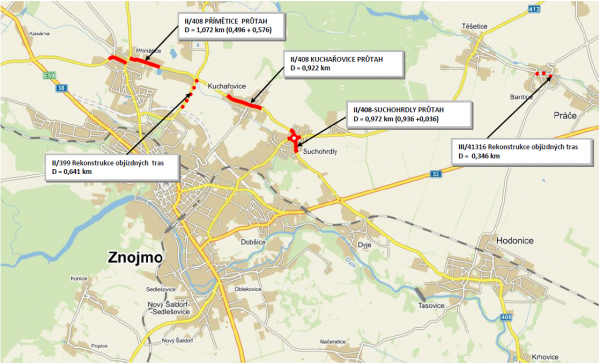 II/408 Suchohrdly – Přímětice – I/38 (průtah)