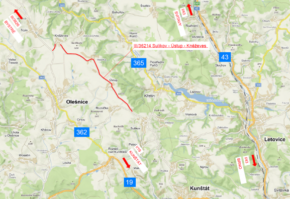 III/36214 Sulíkov - Ústup - Kněževes