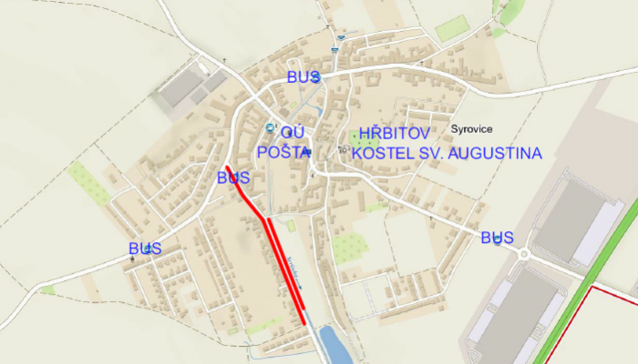 III/39514 Syrovice, ul. Sobotovská