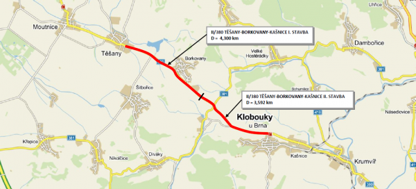 II/380 Těšany - Borkovany - Kašnice