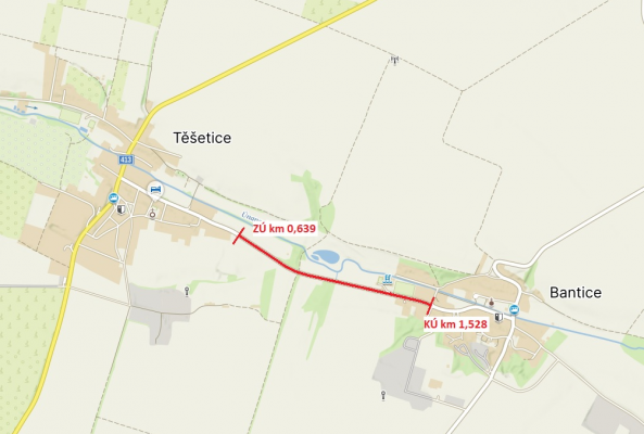 III/41316 Těšetice - Bantice