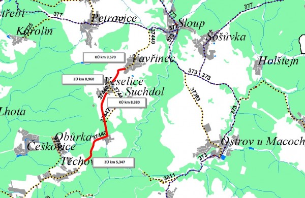 III/37440 Těchov - Vavřinec