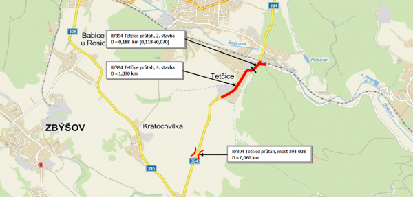 II/394 Tetčice průtah 2. a 3. stavba