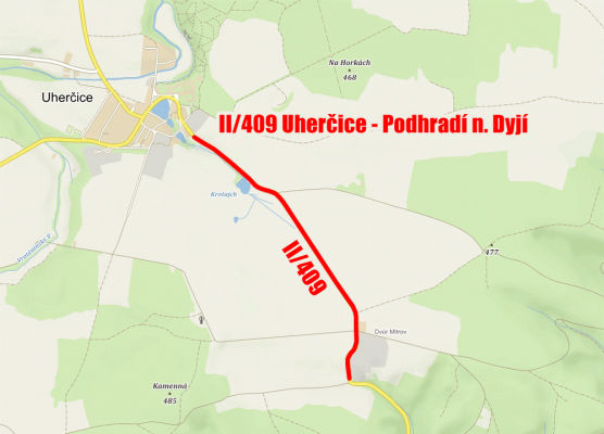 II/409 Uherčice - Podhradí nad Dyjí