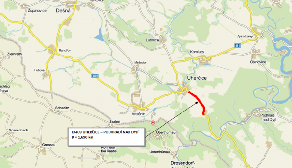 II/409 Uherčice - Podhradí nad Dyjí