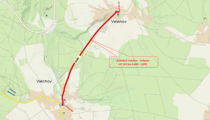 III/01854 Valchov - Velenov
