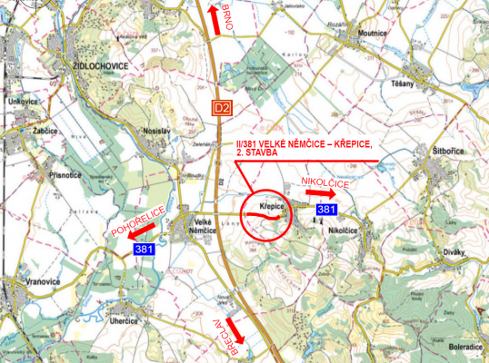 II/381 Velké Němčice - Křepice, 2. stavba