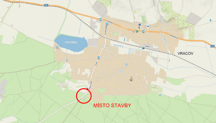 III/4257 Vracov, vjezdový ostrůvek