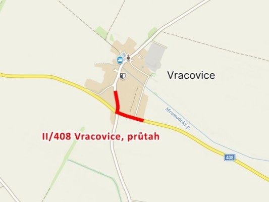 II/408 Vracovice, průtah