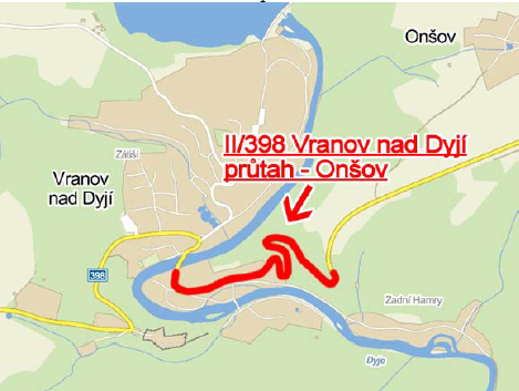 II/398 Vranov nad Dyjí průtah - Onšov