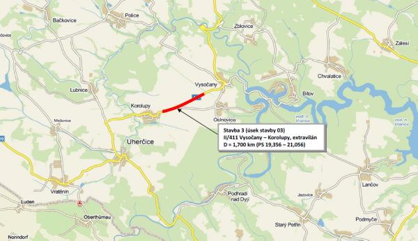 II/411 Korolupy - Vysočany