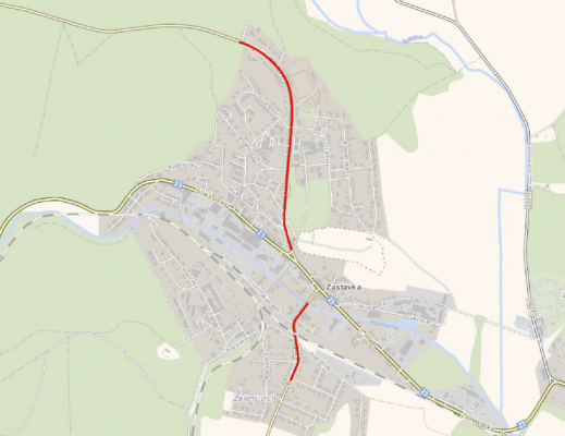 II/395 Zastávka průtah