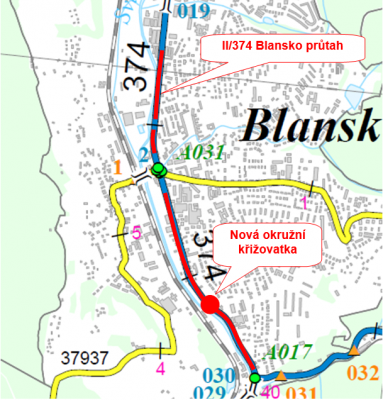 II/374 Blansko průtah, nová OK