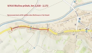 II/416 BLUČINA PRŮTAH - II. etapa, km 1,140 - 1,618