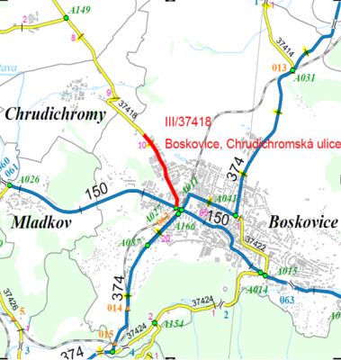III/37418 Boskovice, ul. Chrudichromská