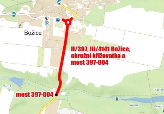 II/397, III/4141 Božice, OK a most ev.č. 397-004