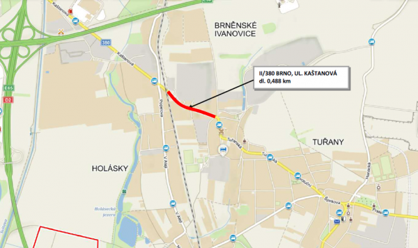 II/380 Brno, ul. Kaštanová - protihlukový koberec