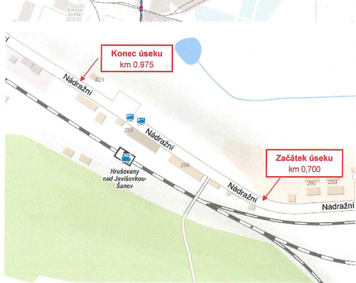III/4155 Hrušovany nad Jevišovkou, žel. st., přestupní uzel IDS JMK