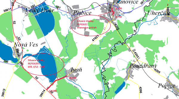 III/41621 Iváň - křiž. I/52, Vranovice - průtah