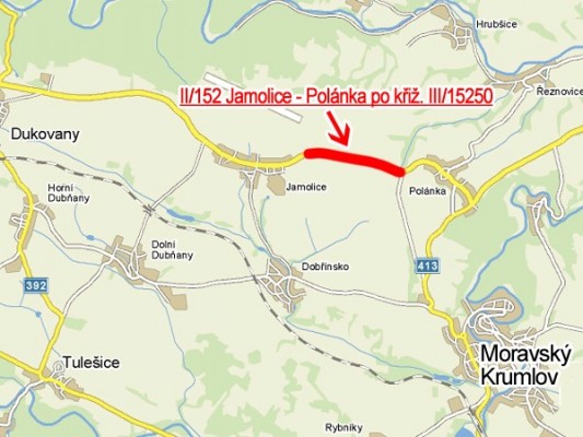 II/152 Jamolice - Polánka po křiž. III/15250