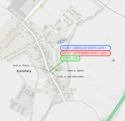 III/0478 Komořany, most 0478-1 přes místní potok