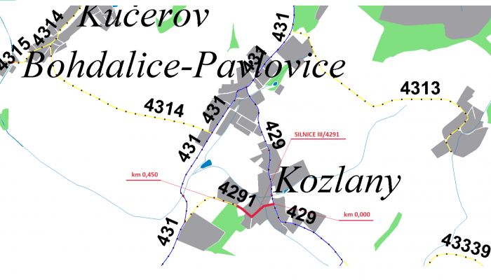 III/4291 Kozlany (po kanalizaci)