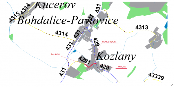 III/4291 Kozlany (po kanalizaci)