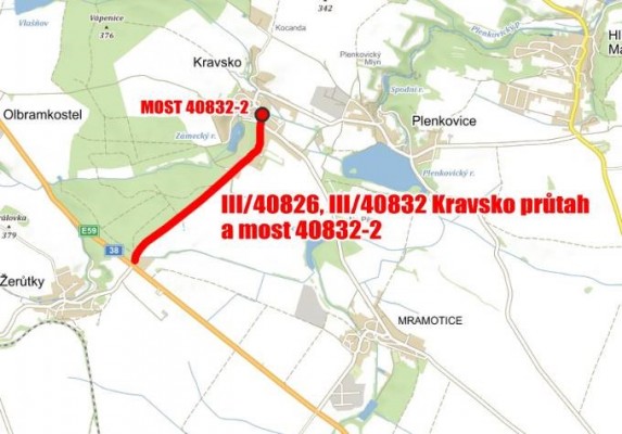 III/40826,III/40832 Kravsko průtah a most ev.č. 40832-2
