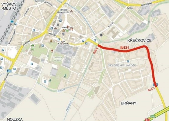 II/431 Vyškov - průtah ul. Křečkovská
