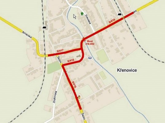 II/416, 417 Křenovice - průtah